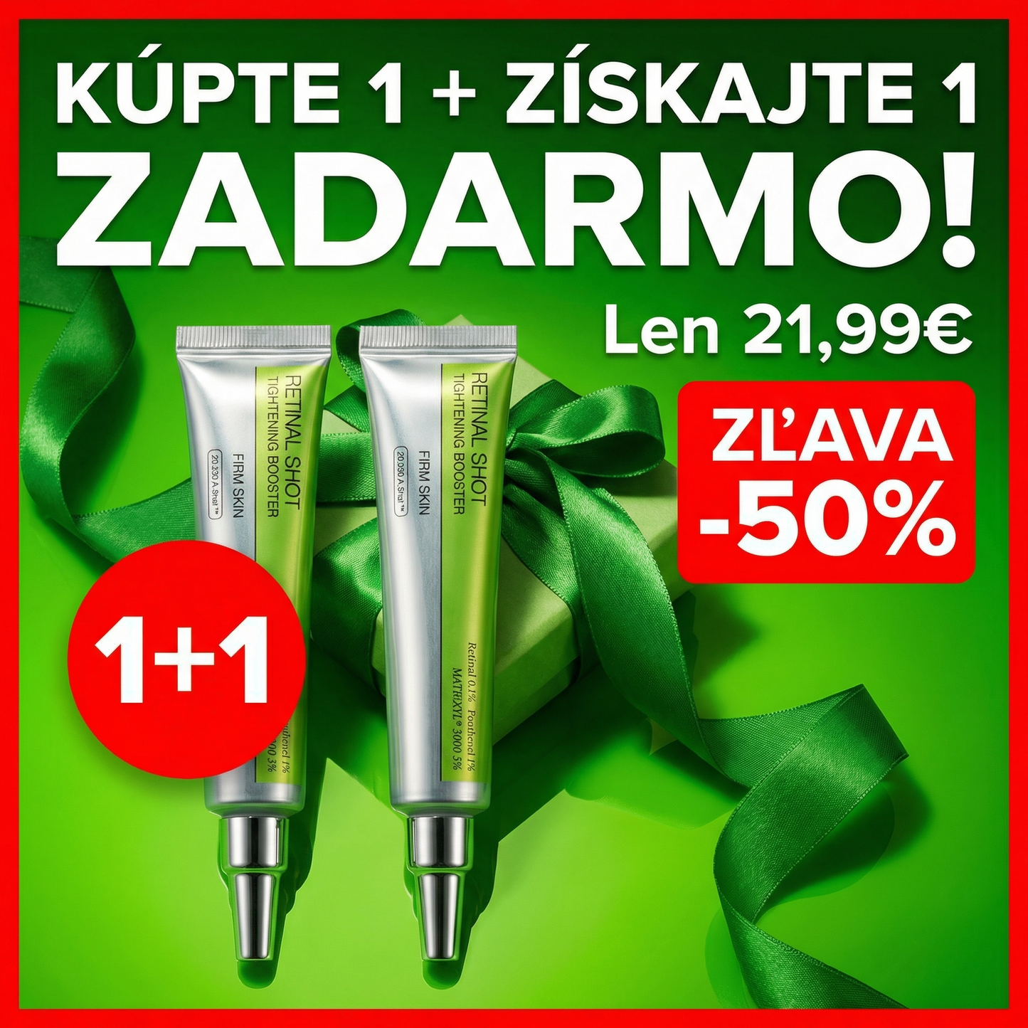 🎁 KÚPTE 1, ZÍSKAJTE 1 ZADARMO! 🎁 Zbavte sa vrások za 14 dní –Len 21,99€ namiesto 43,98€ ⚠️ Zostáva len 47 balíčkov!
