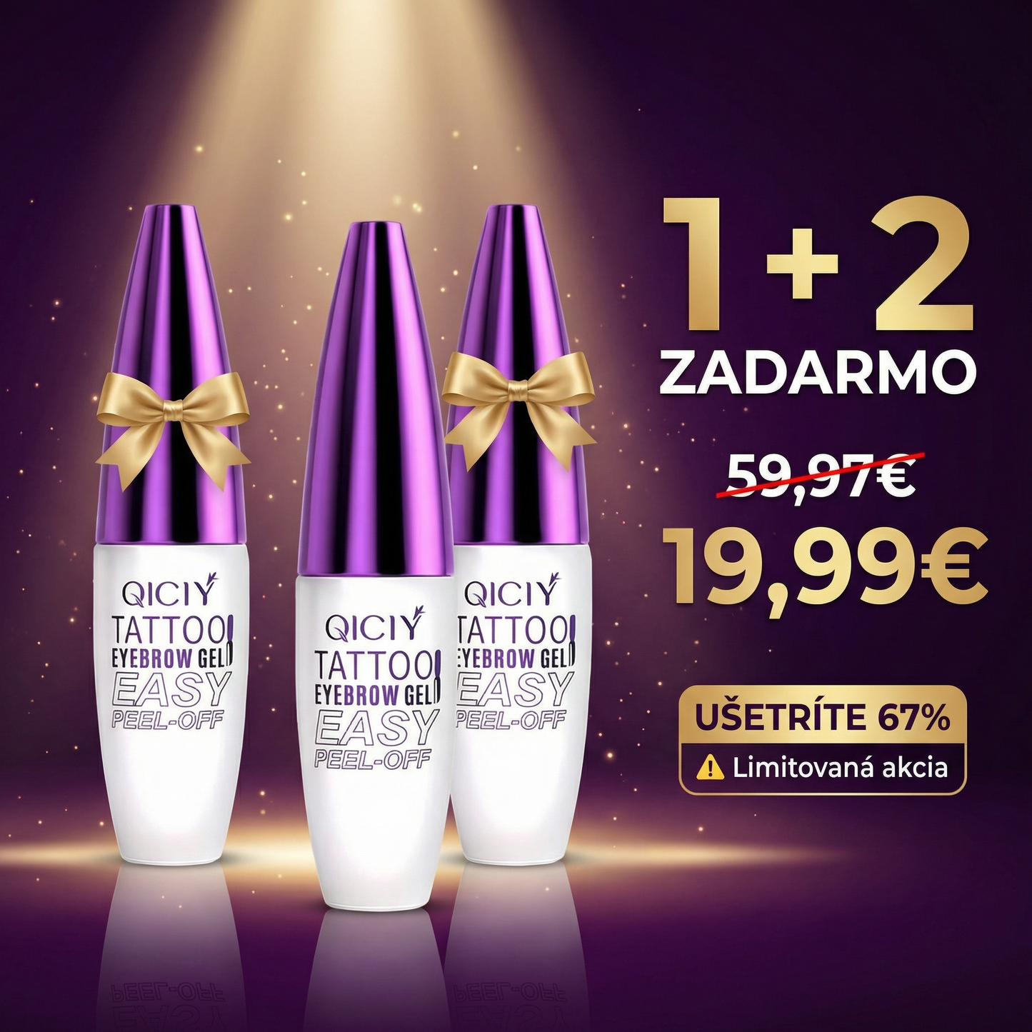 🔥 AKCIA: 1+2 ZADARMO — Profesionálne Obočie za 19,99€