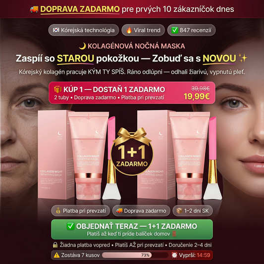 Kúp 1 Kolagénovú Nočnú Masku — Dostaň 2. Zaplatíš len 19,99€ 🎁