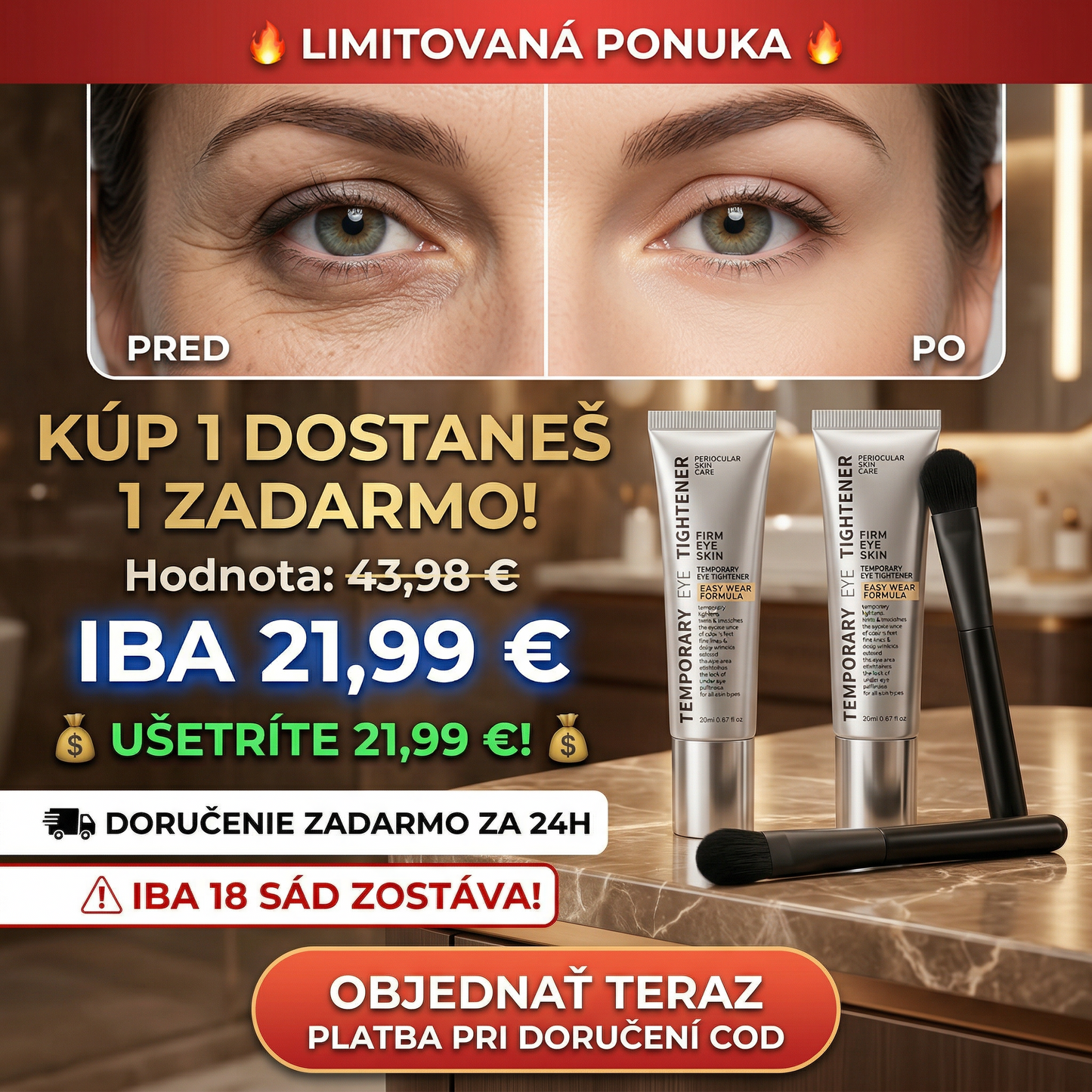 🎁 KÚP 1, DOSTANEŠ 1 ÚPLNE ZADARMO! Vyzerajte O 10 Rokov Mladšie Za 60 Sekúnd