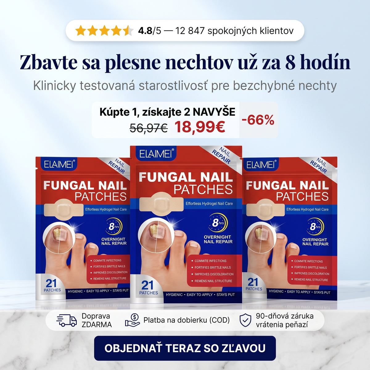 Viditeľné výsledky už za 8 hodín — Kúpte 1, získajte 2 navyše